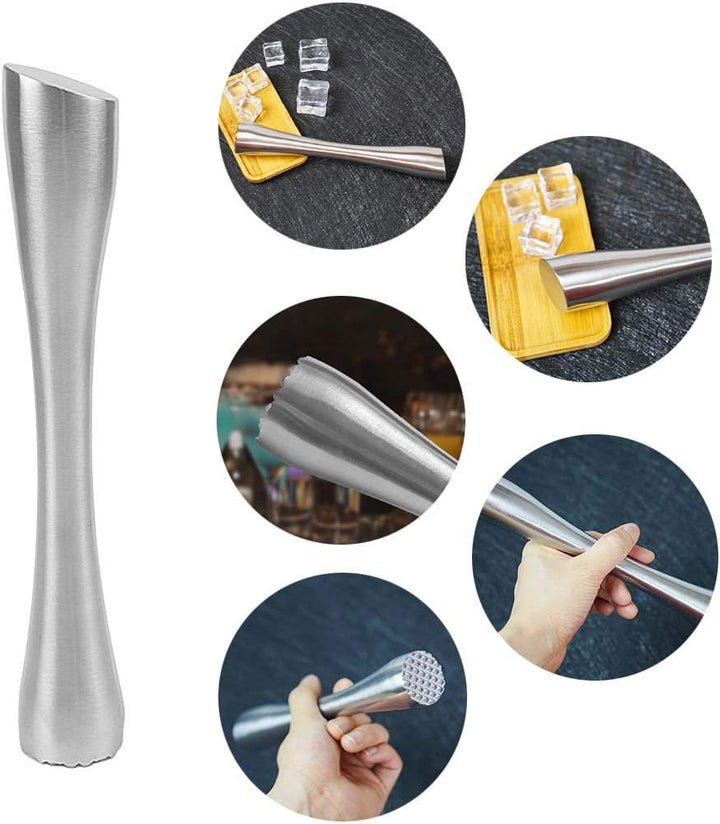 20,3 cm Stössel für Cocktails, professioneller Edelstahl-Stössel für altmodische Bitters, zum Kreier