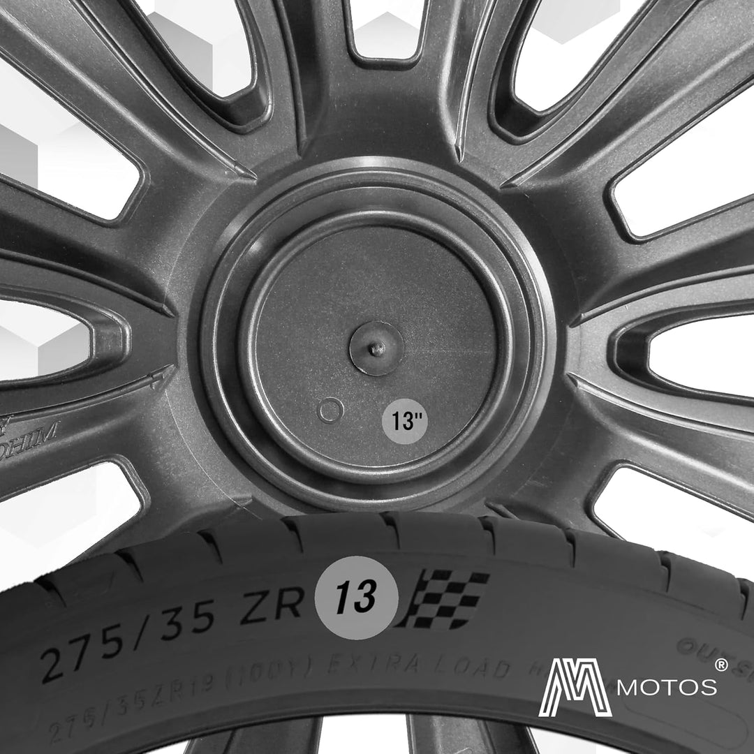 M MOTOS Set 4er Radkappen 13 Zoll - Lachen Sie über Kratzer mit diesen flexiblen, leichten Radkappen