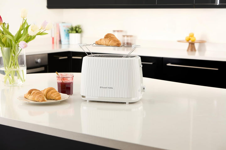 Russell Hobbs Toaster [für 2 Scheiben] Eden (6 Bräunungsstufen, Hebefunktion, Auftau-, Aufwärm- & St