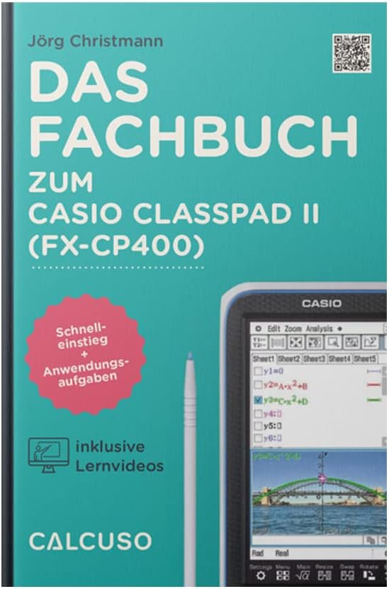 CALCUSO Standardpaket: Casio Classpad II (FX-CP400)+ WYNGS Schutztasche schwarz + CALCUSO Fachbuch +