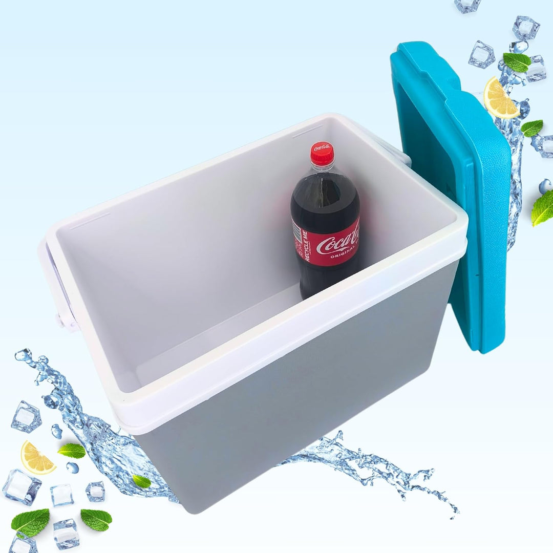 Kühlbox Passiv 35L – Tragbare Isolierbox ohne Strom, Campingbox für Auto, Picknick & Strand – Kompak
