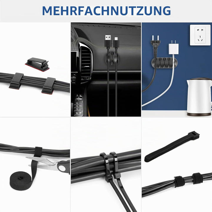 WADEO Kabelmanagement-Ablage unter dem Schreibtisch, 28–52 cm ausziehbarer und Verstellbarer Kabel-O