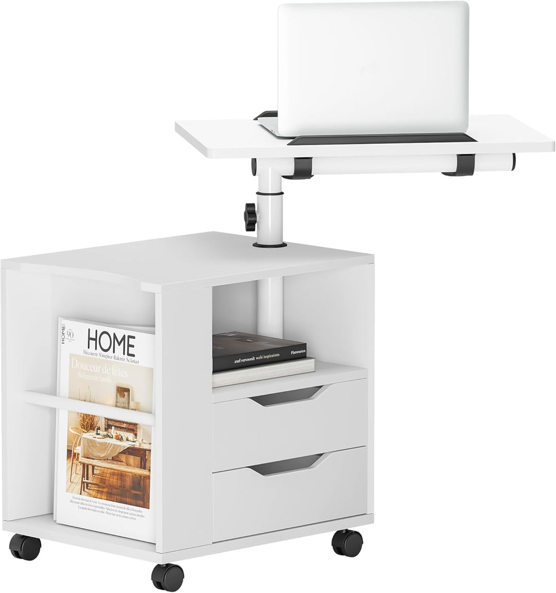 soges Betttisch Laptoptisch Sofatisch aus Holzwerkstoffen hochverstellbar mit drehbar Tischplatte ge