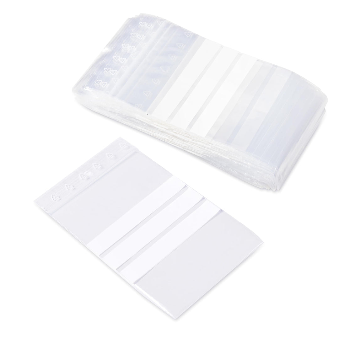 1000 Plastiktüten 10 x 15 cm Wiederverschliessbare mit Etiketten ZIP | Beutel mit Beschriftungsfeld