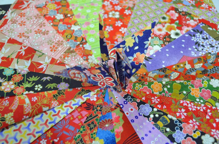 Yuzen Washi-Papier, 15 x 15 cm, japanisches Chiyogami, 60 Blatt Sortiment (Chiyogami), Chiyogami