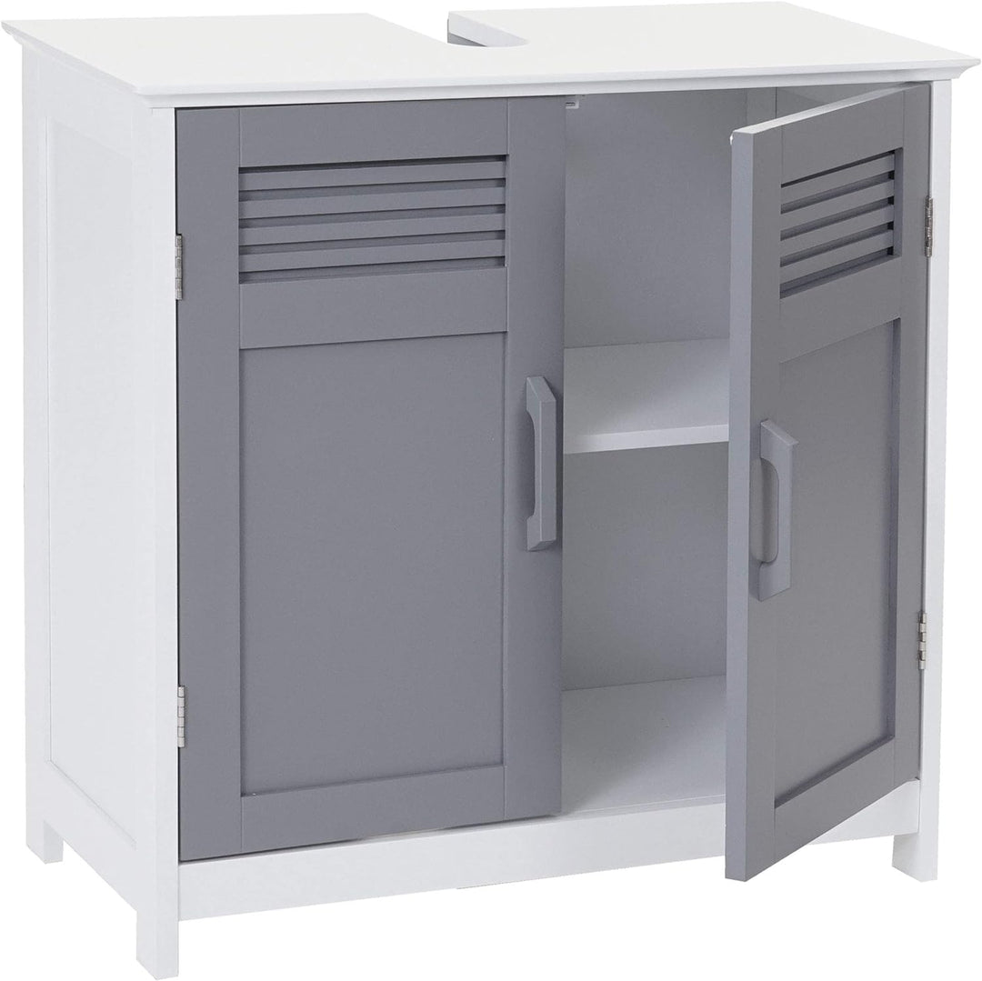 Mendler Waschbeckenunterschrank HWC-A85, Badschrank 60x60x30cm - grau, Grau