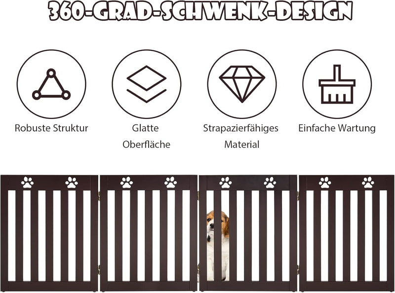 GOPLUS Hunde Absperrgitter, faltbares Schutzgitter, Konfigurationsgitter für Welpen, Hündchen & Katz
