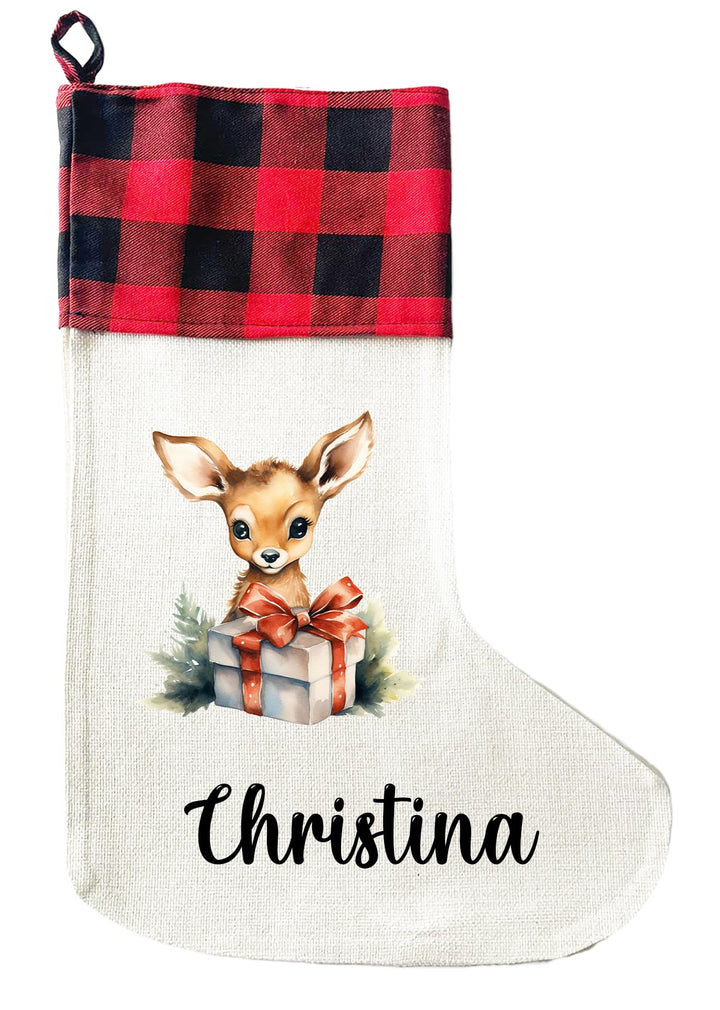 Personalisierte Weihnachtssocken mit Tieren - 40cm x 30cm - Weihnachtsstrumpf zum Nikolaus oder Weih