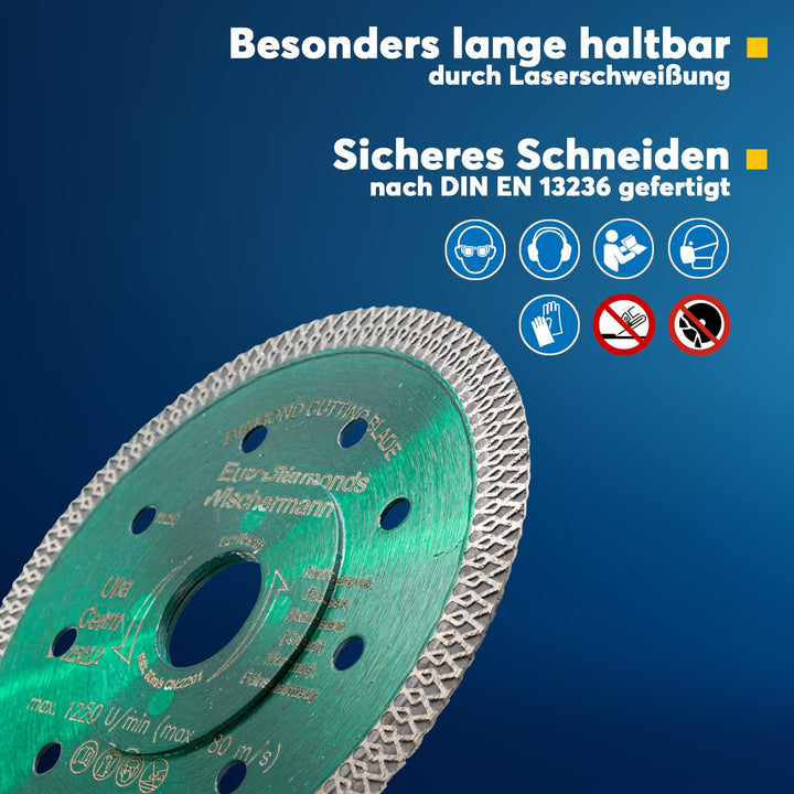 Profi Diamant-Trennscheibe Ceramic Super Ultra von EDW, 115 mm x 22,2mm, Fliesenscheibe/Fliesentrenn