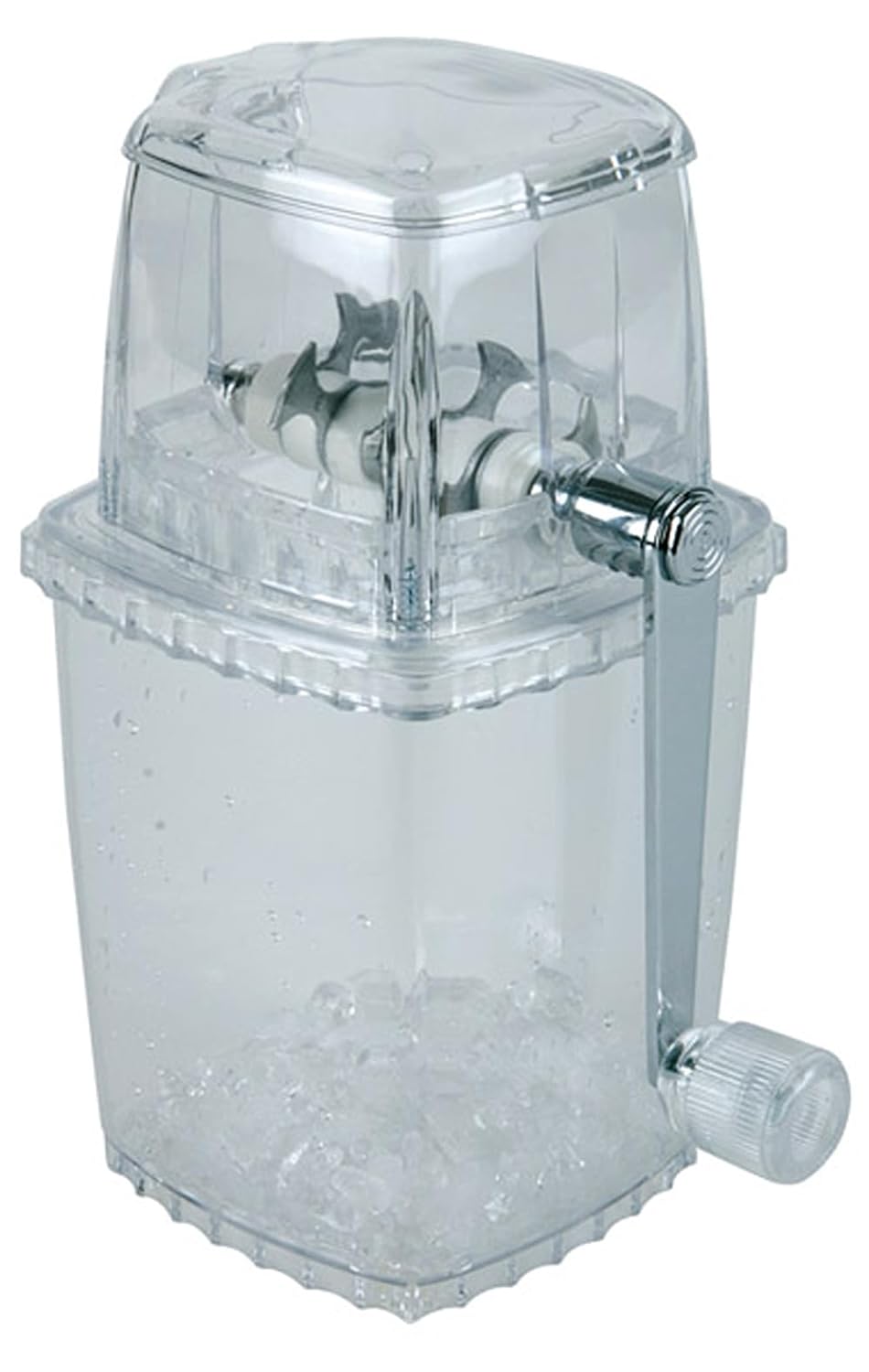 APS 36017 durchsichtiger Kunststoff Ice Crusher mit Edelstahl Schneider, 12 x 12 x 24 cm