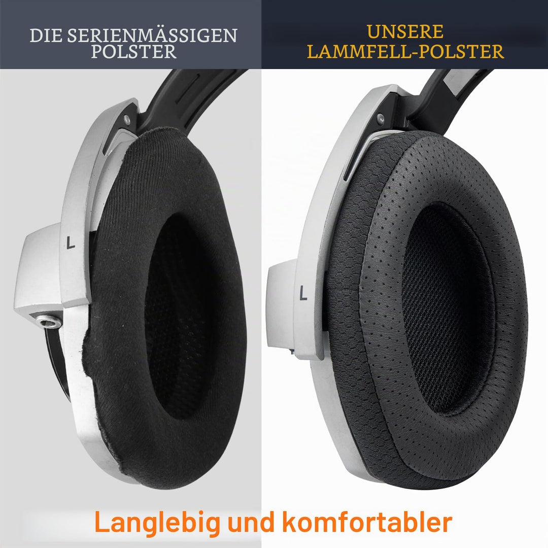 SOULWIT Lammfell Ersatzpolster Ersatz Ohrpolster für Sennheiser HD800/HD800S HD 800-Kopfhörer, Polst
