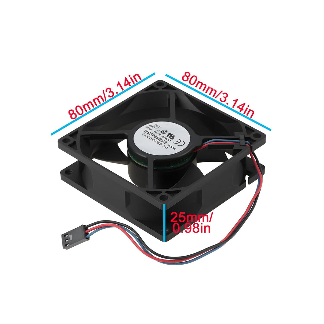 ECSiNG Bürstenloser Gehäuselüfter mit 3 Flügeln, DC 48 V, 0,09 A, 80 x 80 x 25 mm, für Servernetztei