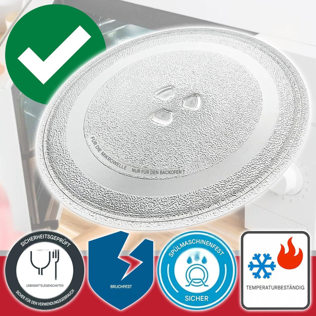 Spares2go, Universal Drehteller aus Glas für die Mikrowelle (255 mm Durchmesser)