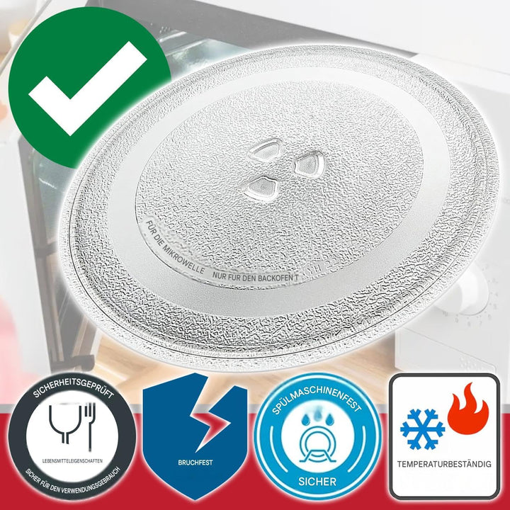 Spares2go, Universal Drehteller aus Glas für die Mikrowelle (255 mm Durchmesser)