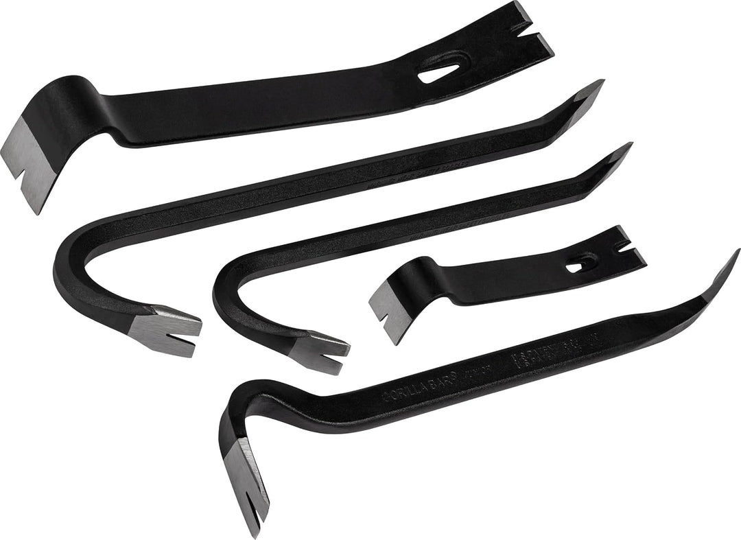 Roughneck Brecheisen/Nageleisen Set 5-teilig (Brechstange 330 mm / 356 mm / 381 mm, Nageleisen 178 m