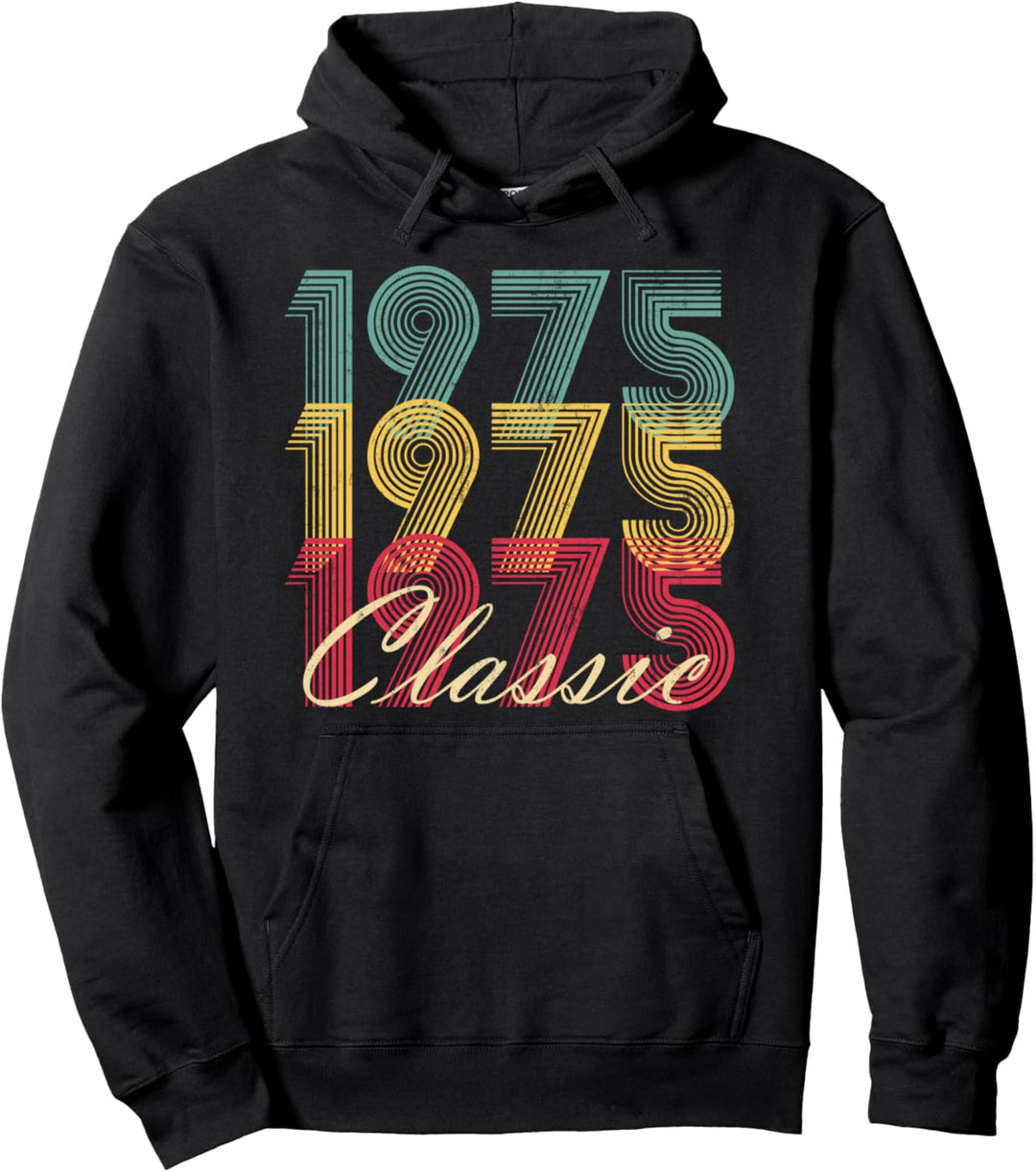 45th Birthday Gift Shirt Born 1975 Retro Mom Dad Men Women Pullover Hoodie