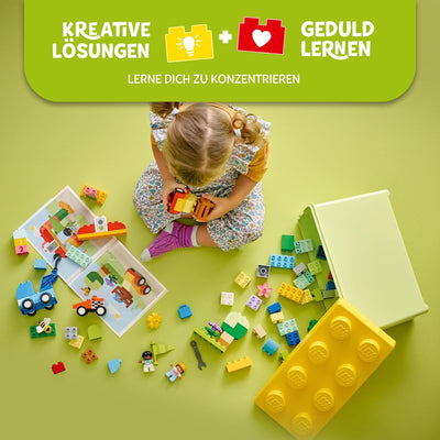 LEGO DUPLO Classic Steinebox Autos und LKWs, Spielset mit Fahrzeugen für Kleinkinder ab 1.5 Jahren,