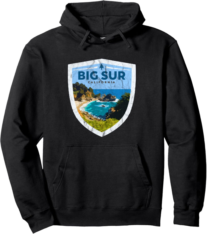 Big Sur - Northern California Vintage Logo Graphic Pullover Hoodie