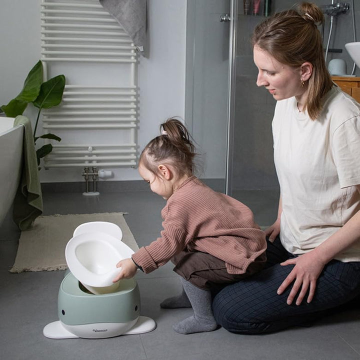 Kindsgut Kinder-Töpfchen, Babytopf WC/Klo, kinderfreundliches Wal-Design und dezente Farben, Toilett