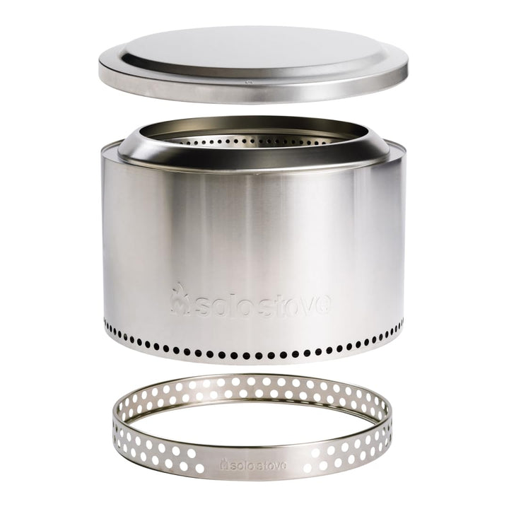 Solo Stove Feuerschale Yukon Essential Set 2.0 | Inkl. Feuerstelle, Standfuss, Deckel, Raucharme Hol