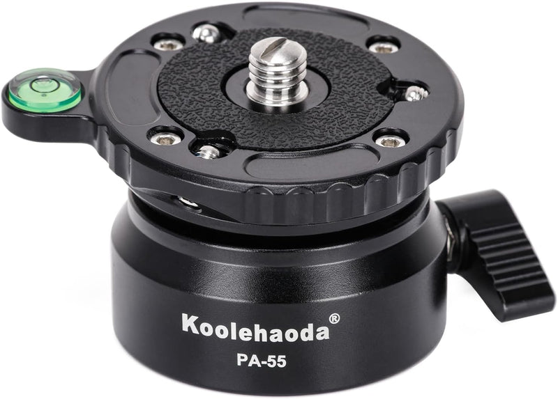 Koolehaoda PA-55 Stativ Nivellierbasis Leveling Base +/- 15 Grad Präzisionseinstellung mit 1/4 Zoll