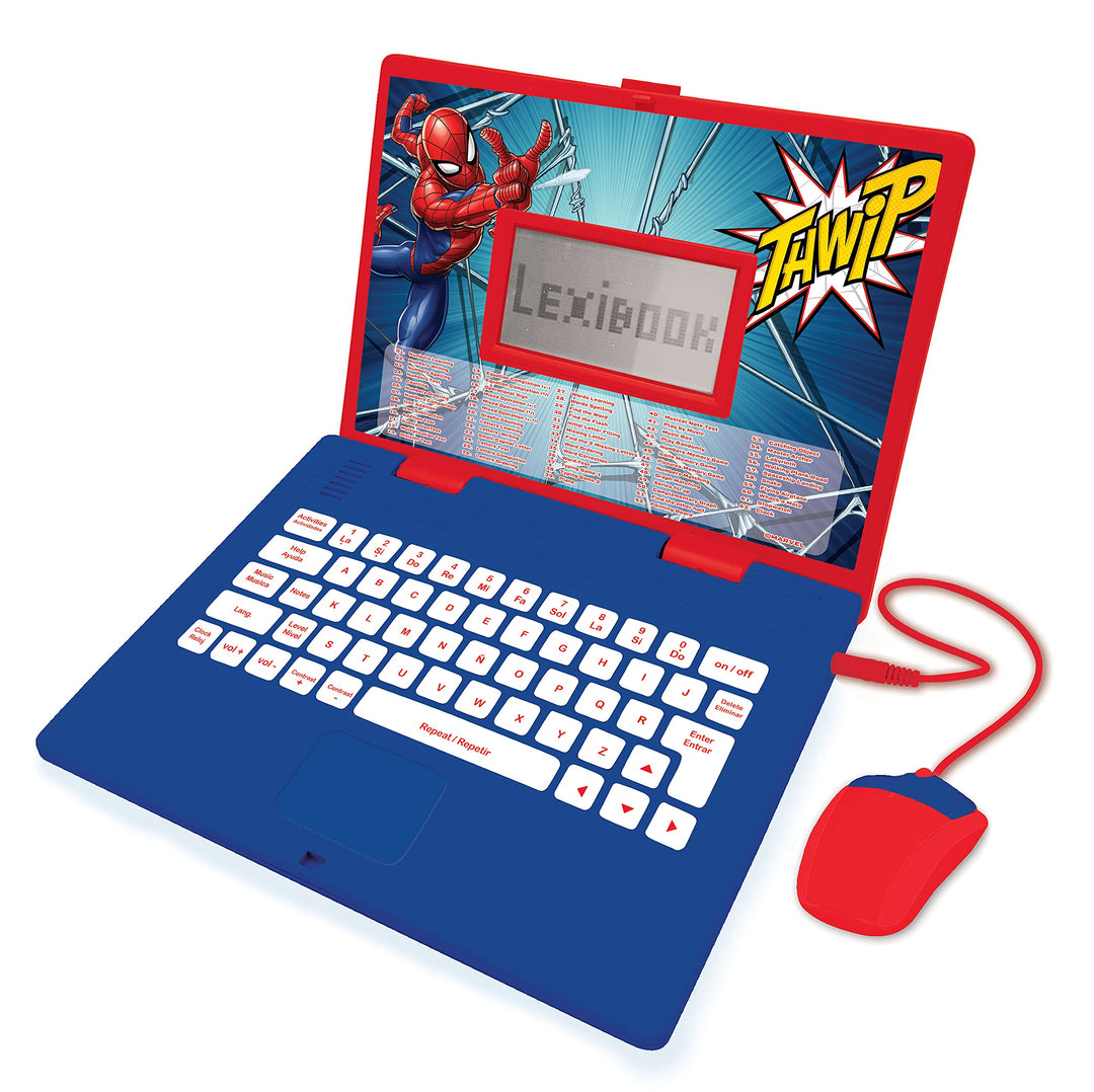 LEXIBOOK JC598SPi2 Spider-Man-pädagogischer und zweisprachiger Laptop Spanisch/Englisch-Spielzeug fü