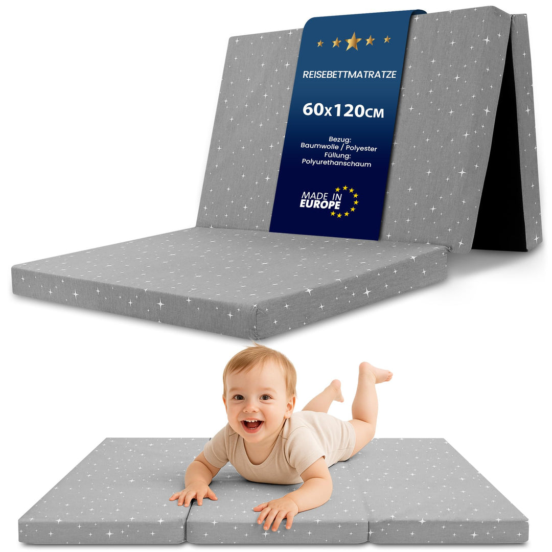Klappmatratze Faltbare Reisebett Baby Matratze 60x120 cm - Faltmatratze für Kinder Gästematratze kla