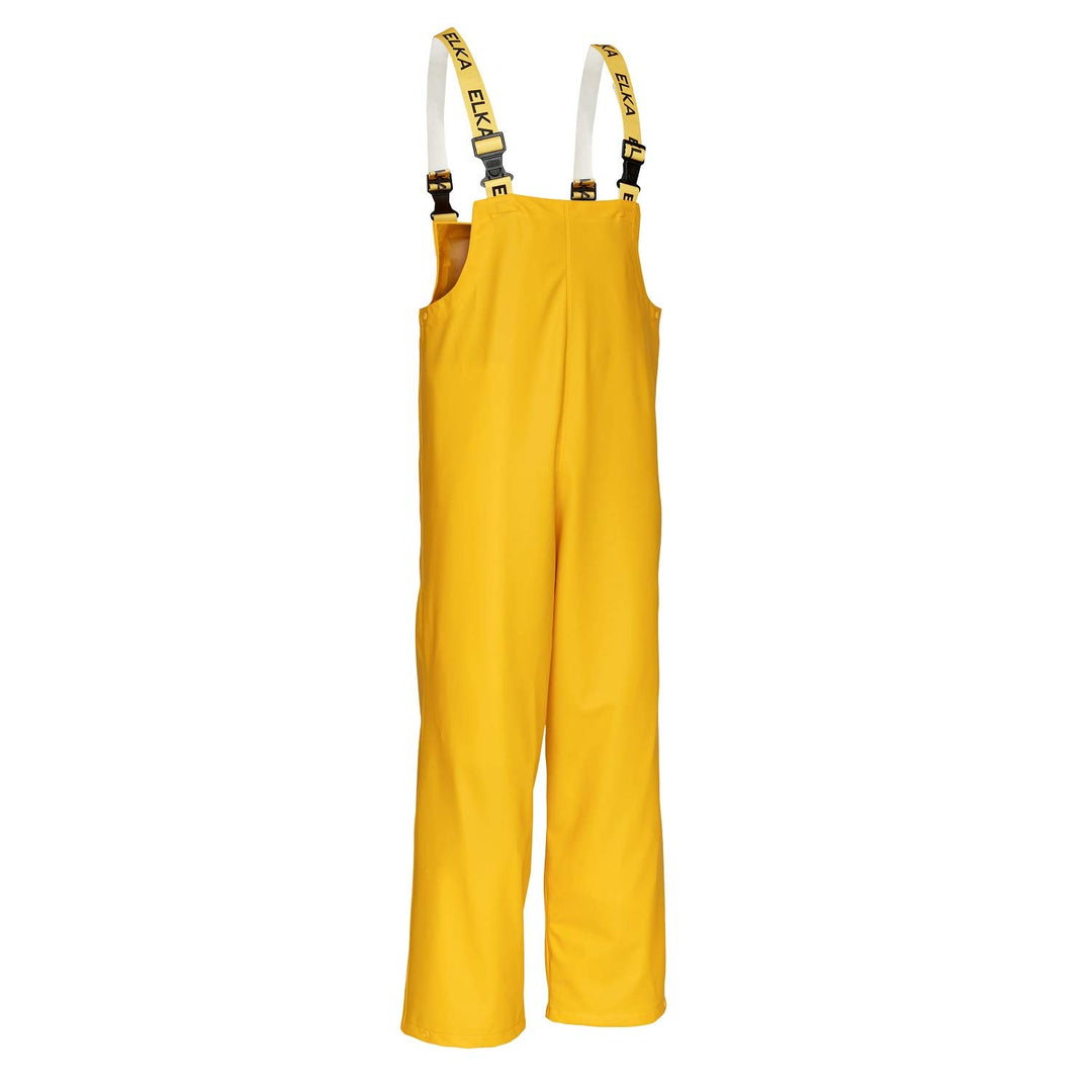 ELKA Rainwear-PU/PVC-Latzhose-Regenhose-309900-gelb-wasserdicht-EN 343-elastische Hosenträger L Gelb