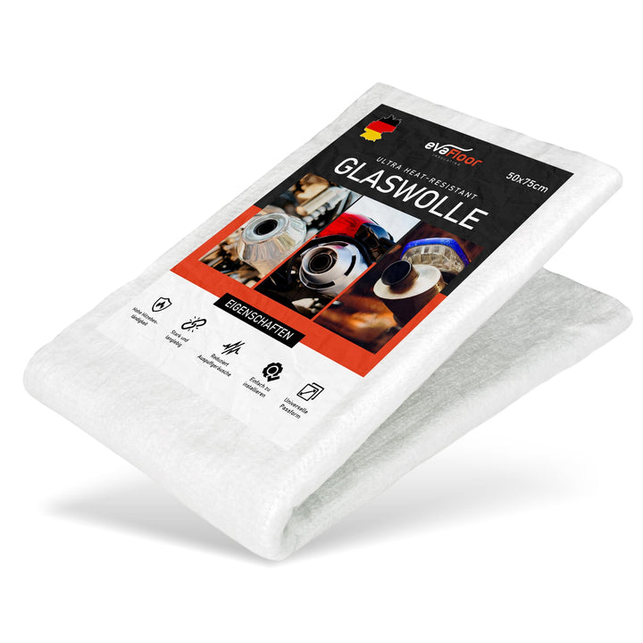 Auspuff Dämmwolle 50x75 cm - 8 mm Stärke | Hitzebeständig bis 800 °C | Reduziert Auspuffgeräusche |