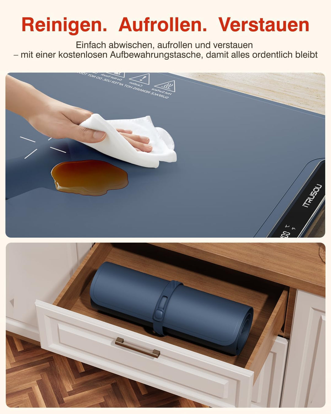 Warmhalteplatte Elektrisch – Flexibler Speisenwärmer & Wärmebehälter für Speisen, 1–99h Timer, 7 Tem