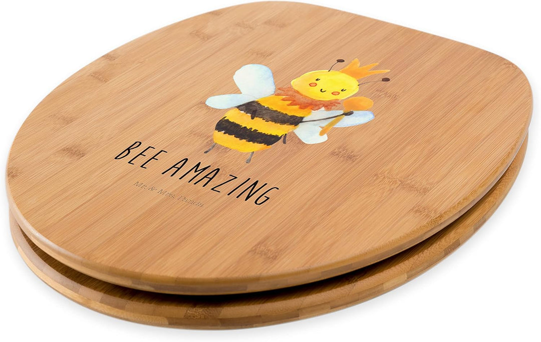 Mr. & Mrs. Panda Motiv WC Sitz Biene König - Geschenk, Toilette, Toilettendeckel, Hummel, Wespe, Klo