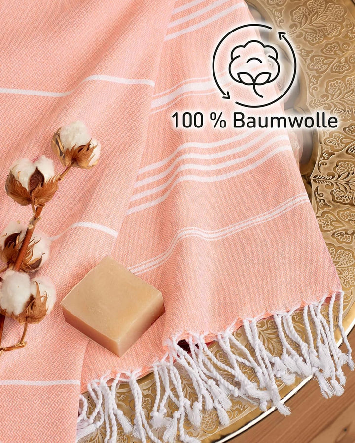 Fit-Flip Hamamtuch aus 100% Baumwolle – saugfähig und schnelltrocknend – türkisches Saunatuch, Stran