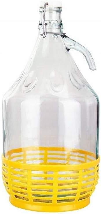 lilawelt24 4 STÜCK 5L GLASBALLON mit BÜGELVERSCHLUSS + Schwefelpulver Weinballon GÄRBALLON GLASFLASC