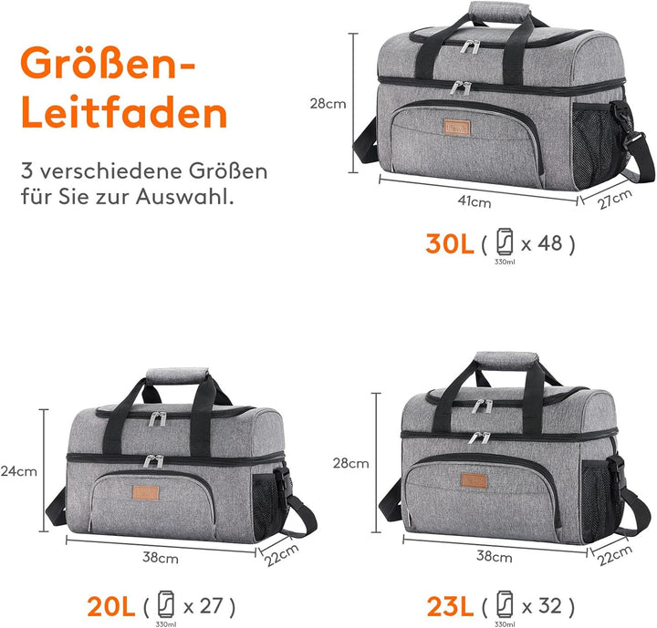 Lifewit Kühltasche Gross Einkaufstasche Faltbar Cooler Bag Sportliche Kühlbox Isoliertasche Double D