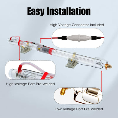 MCWlaser CO2 Laserröhre 80W Laser Tube Actual 80W 90W 100W Length 1250mm Dia 80mm for CO2 Laser Engr