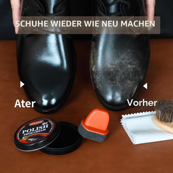 Schwarze Schuhcreme Braun Neutral Schuhputzset Leder Stiefel Schuhputzset Leder Pflege Wachs Reinigu