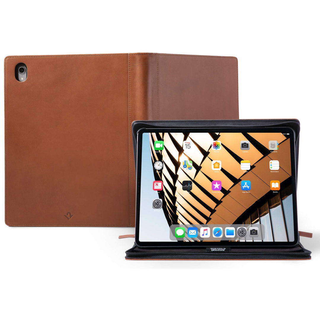 Twelve South Journal for 12.9 - inch iPad Pro (Gen 3), Luxury Leather Protective Case and Easel with
