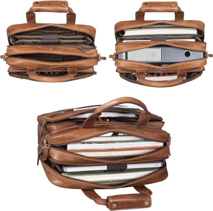 STILORD 'Experience' Vintage Lehrertasche Leder gross für Herren Damen XL Aktentasche Business Schul