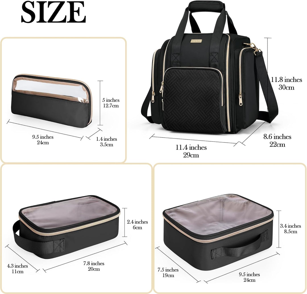 Grosse Makeup Tasche Reisetasche mit 5 Innentaschen, Kosmetiktasche Kosmetikkoffer Make up Organizer