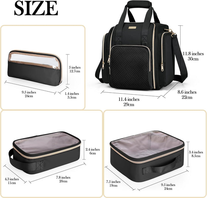 Grosse Makeup Tasche Reisetasche mit 5 Innentaschen, Kosmetiktasche Kosmetikkoffer Make up Organizer