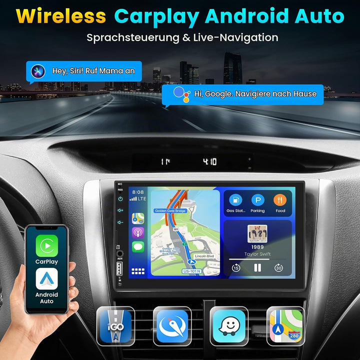 DAB/DAB+ Autoradio 2 DIN 7 Zoll Touchscreen mit Video-Ausgangsfunktion, Radio 2 Din Bluetooth mit Wi