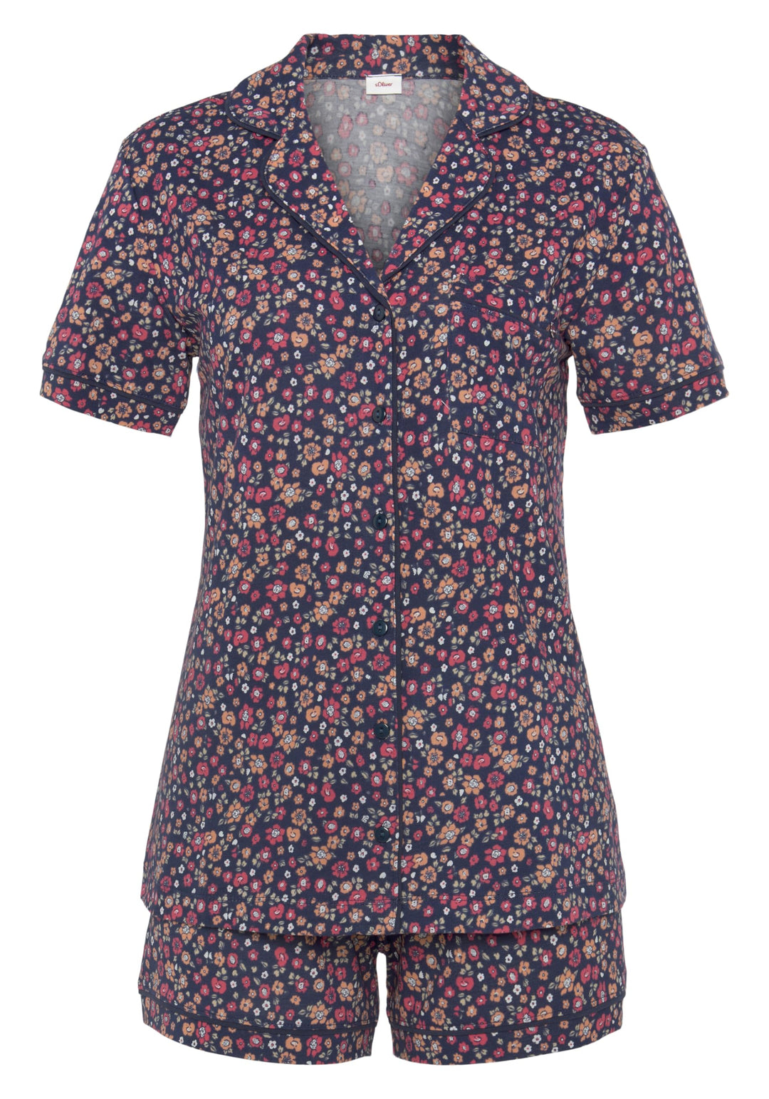 s.Oliver Damen Pyjamaset, Blumendruck