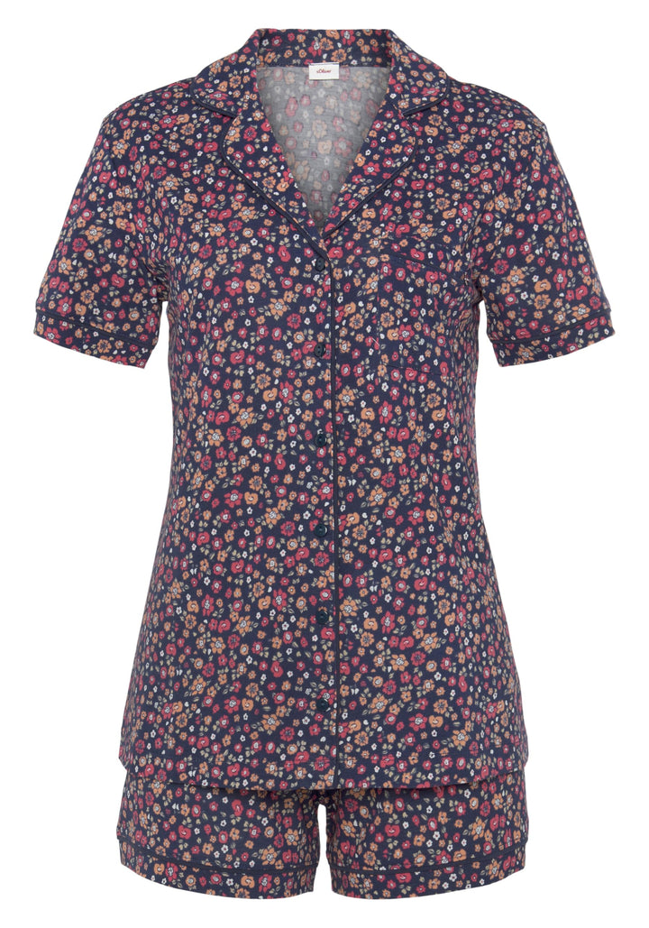 s.Oliver Damen Pyjamaset, Blumendruck