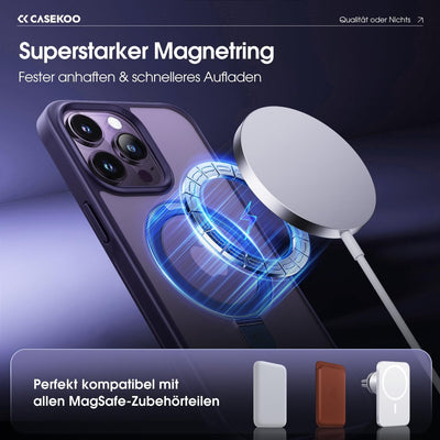 CASEKOO Magic Stand für iPhone 14 Pro Hülle für MagSafe [Militärschutz] [Unsichtbarer Ständer] Stoss