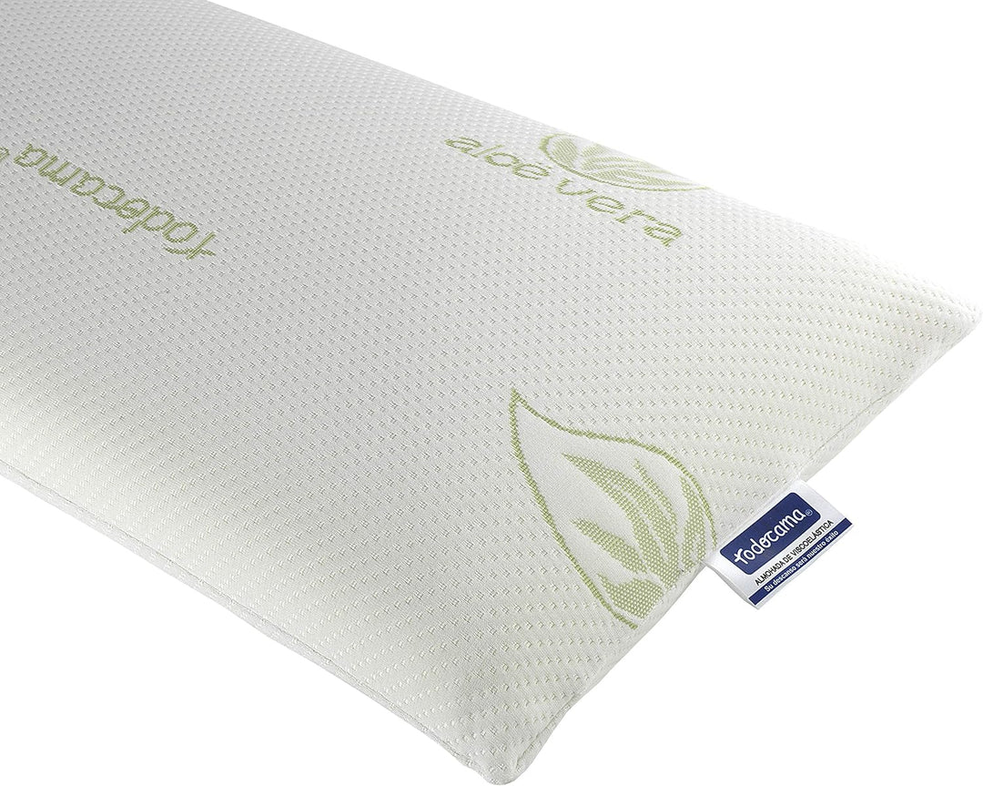 Todocama - Viskoelastisches Kissen, kompakter Kern. Doppelter Bezug mit Reissverschluss. Aloe Vera P