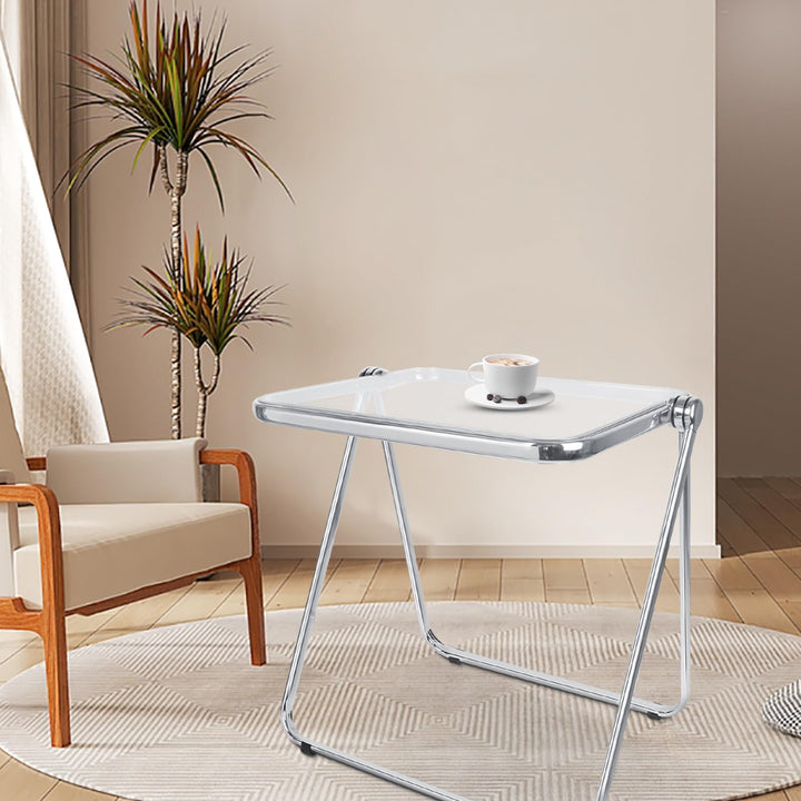 OHMG Klapptisch, aus Acryl, transparent, Picknicktische, ideal für kleine Büros, Beistelltisch oder