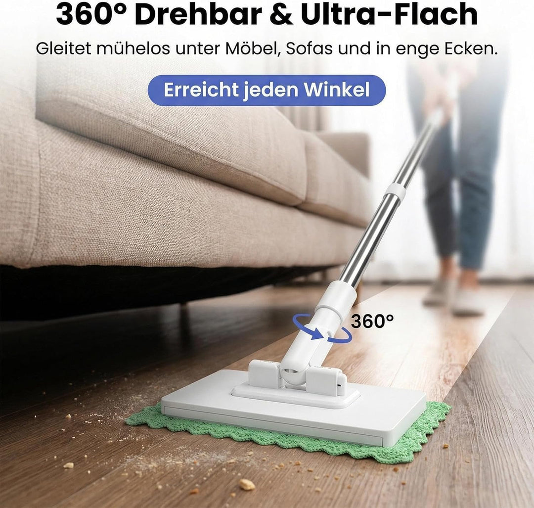 NEU Wischmopp mit Druck-Klemm-System Hygienischer 1-Knopf-Wechsel ohne Händewaschen Automatisches Kl