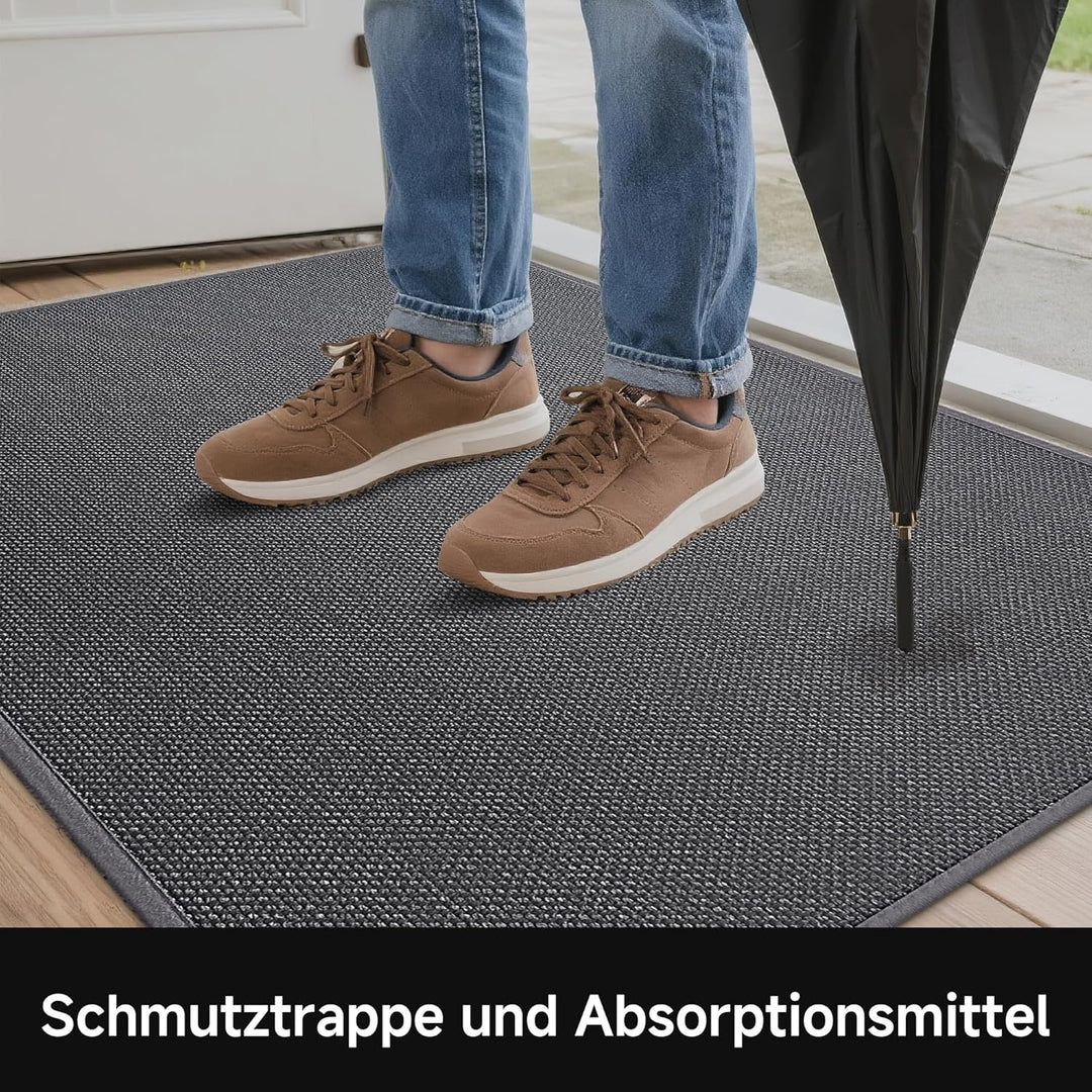 Fussmatte Innen Waschbar 60x90cm, rutschfest Fussmatte Innen Dünn Schmutzfangmatte Innen Türmatte Ou