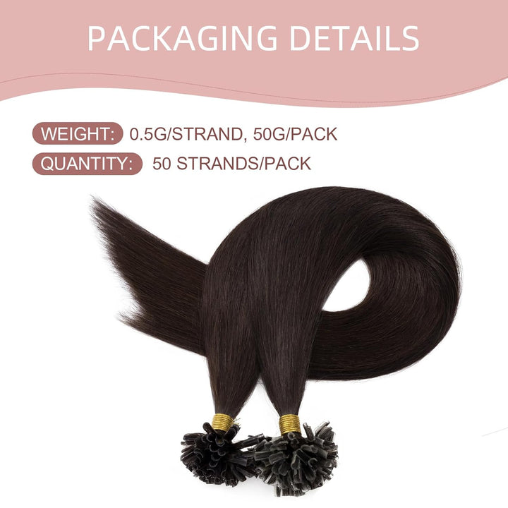 45cm Bonding Extensions Echthaar 0.5g Extensions Echthaar Bondings Haarteile Echthaar Keratin U-Tip