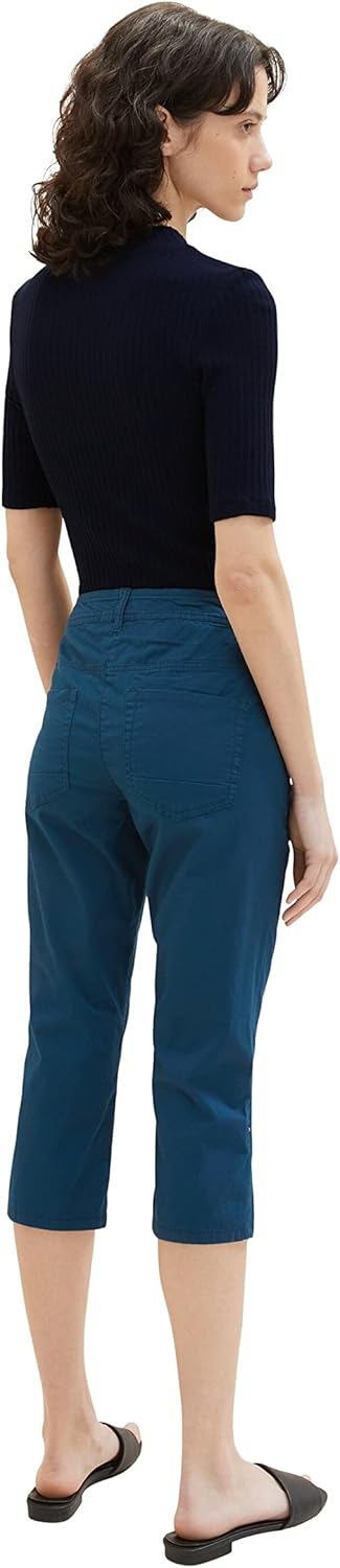 TOM TAILOR Damen Tapered Relaxed Fit Capri Hose, 11758 - Midnight Sail